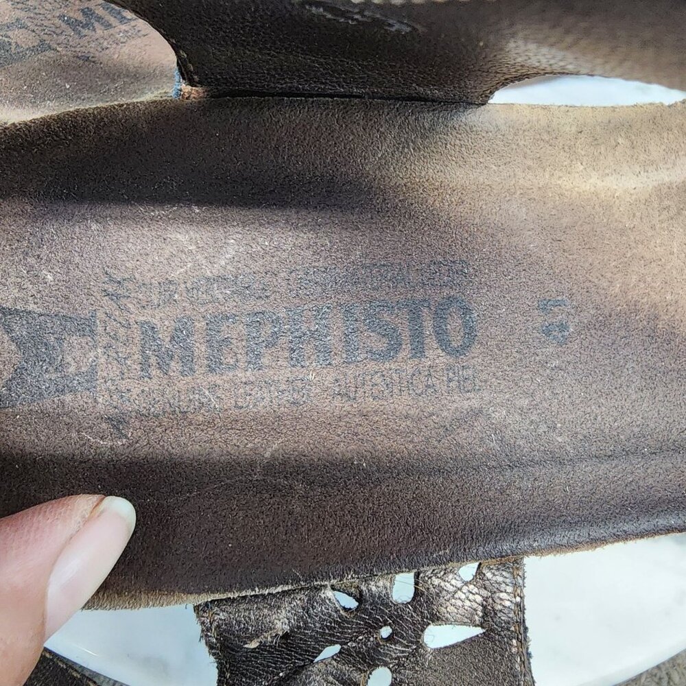 Mephisto Shoes Womens EU 41 Size 11 Black Leather Sandals - Picture 10 of 13